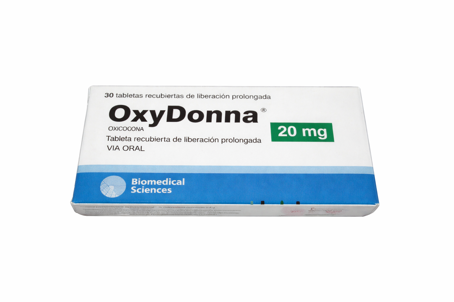 OxyDonna oxicodona 20 mg tableta de liberación prolongada