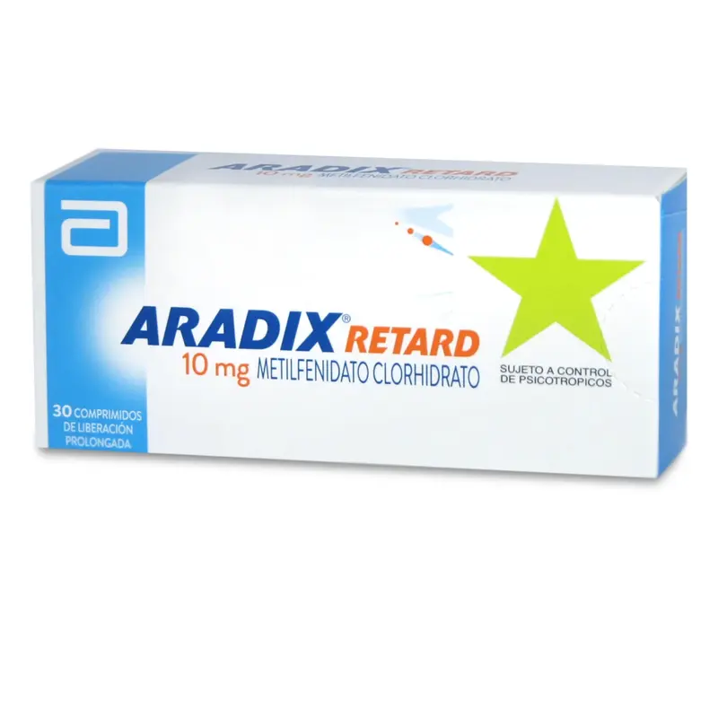 Aradix en Perú metilfenidato tratamiento TDAH 10 mg caja original