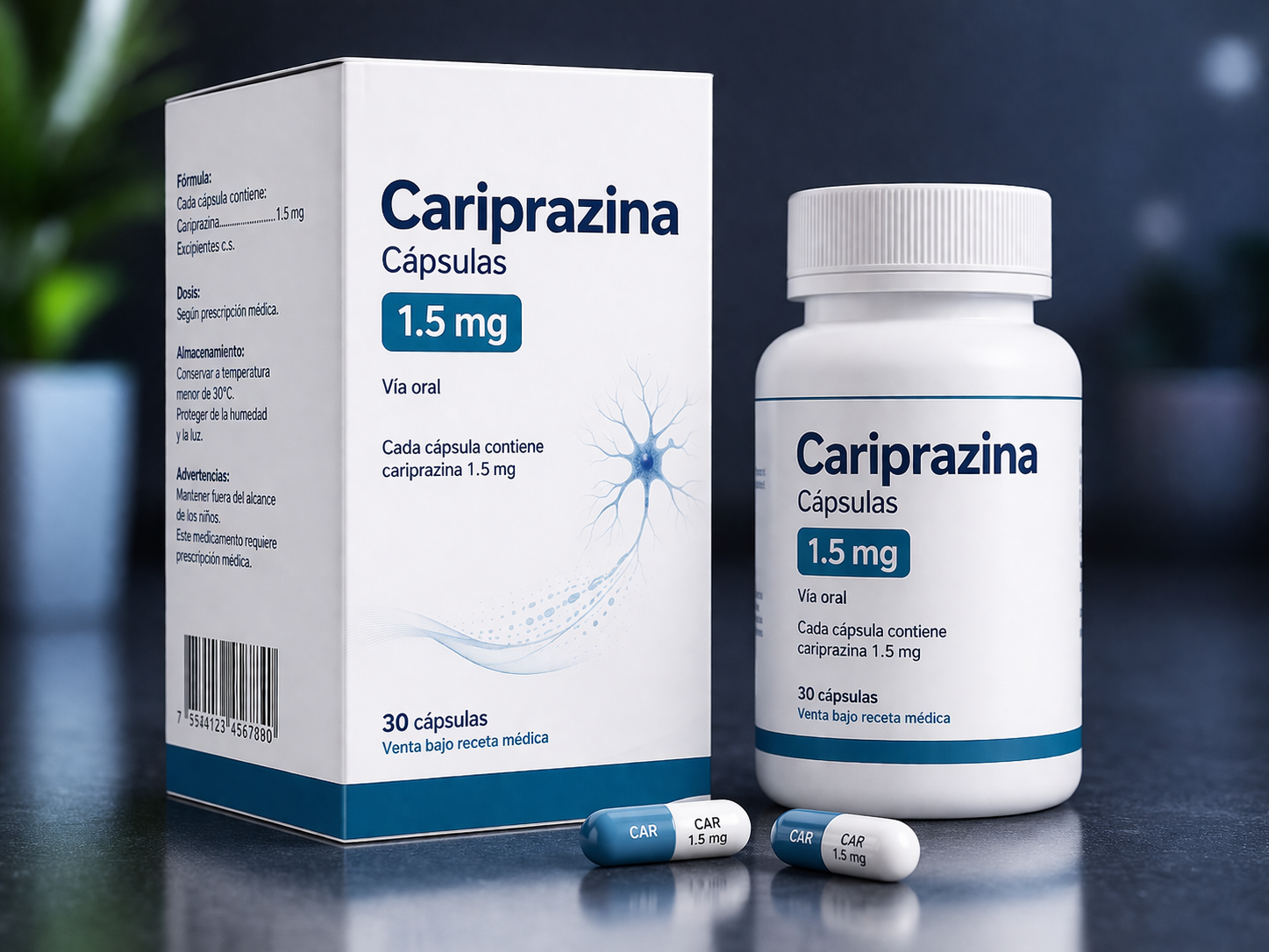 Cariprazina 1.5 mg cápsulas en Lima Perú tratamiento esquizofrenia trastorno bipolar