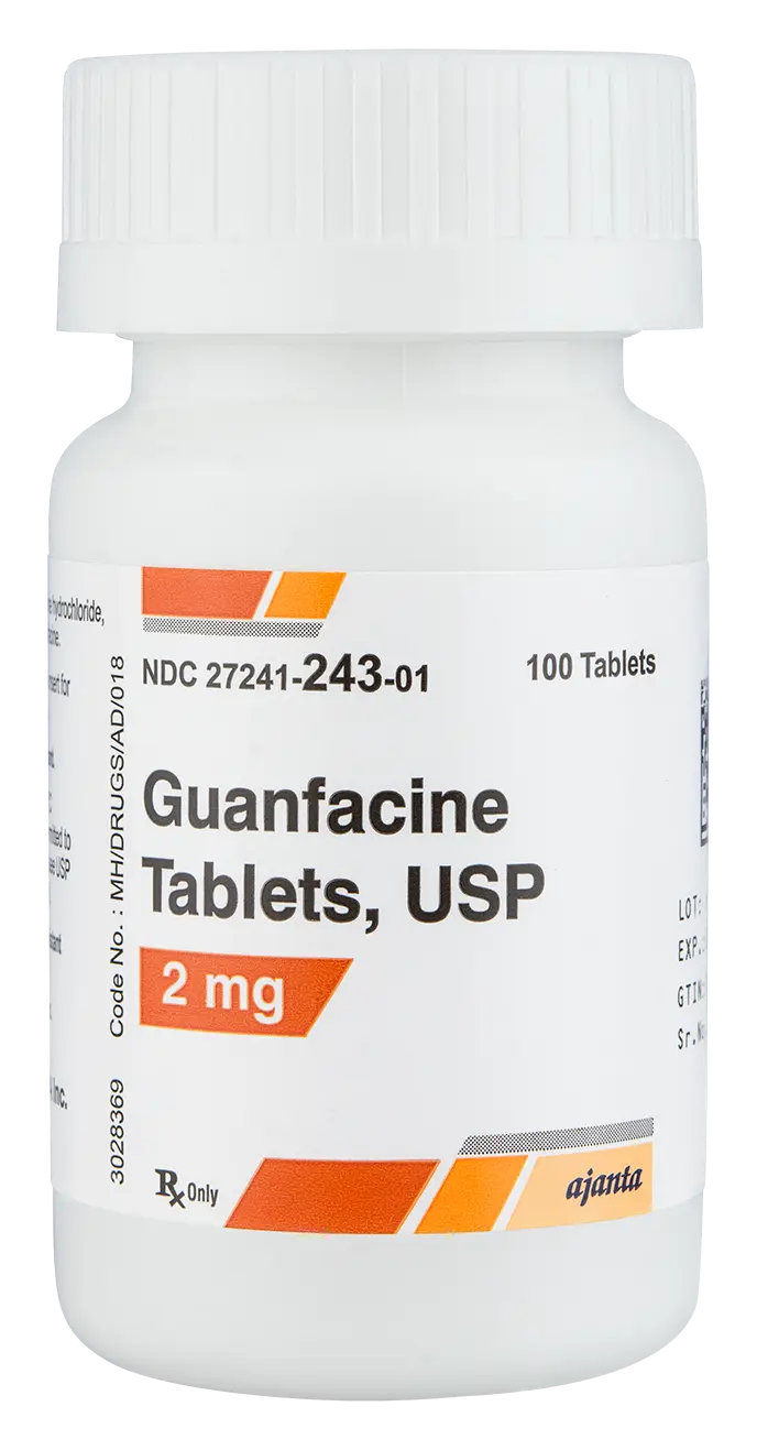 Guanfacina 2 mg para el tratamiento del TDAH en Perú - Medicamento de 100 tabletas