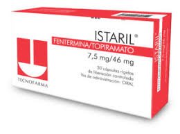 Istaril fentermina y topiramato 7.5 mg / 46 mg caja presentación comercial