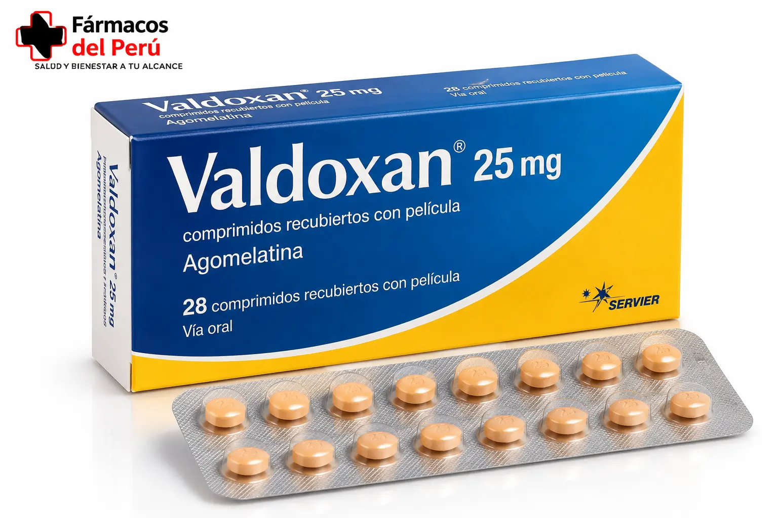 Valdoxan 25 mg (Agomelatina) en Perú | Medicamento original | Fármacos del Perú
