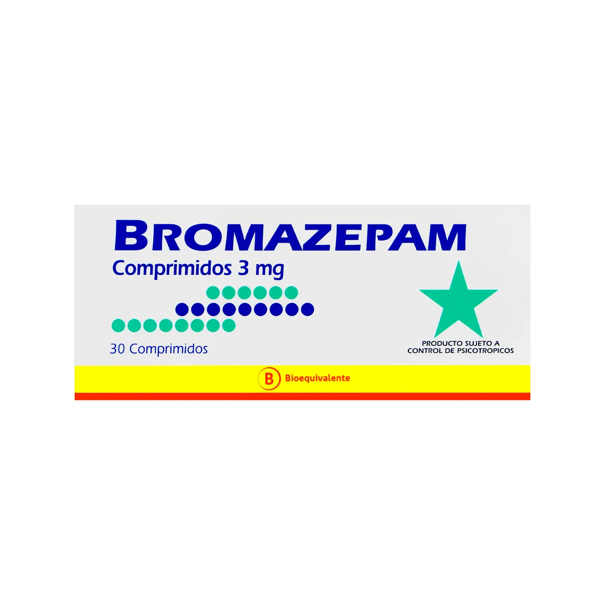 Caja de Bromazepam 3 mg - Ansiolítico para control de estrés y ansiedad - Fármacos del Perú