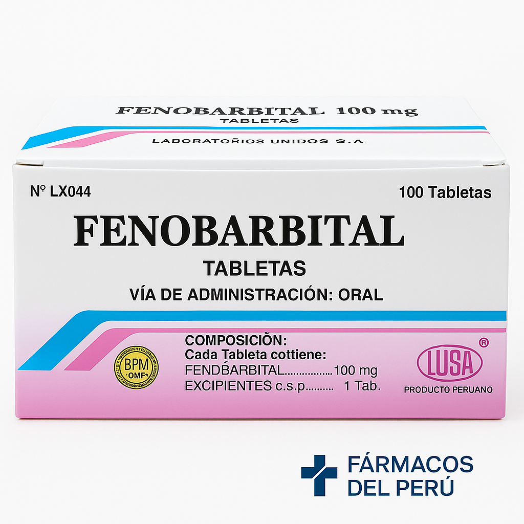Fenobarbital 100 mg original – medicamento anticonvulsivo con envío a todo el Perú