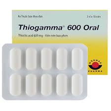 Caja de Thiogama 600 Oral (Ácido Tioctico) para el tratamiento de la polineuropatía diabética en Perú.